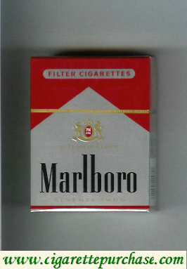 Marlboro red and silver cigarettes hard box